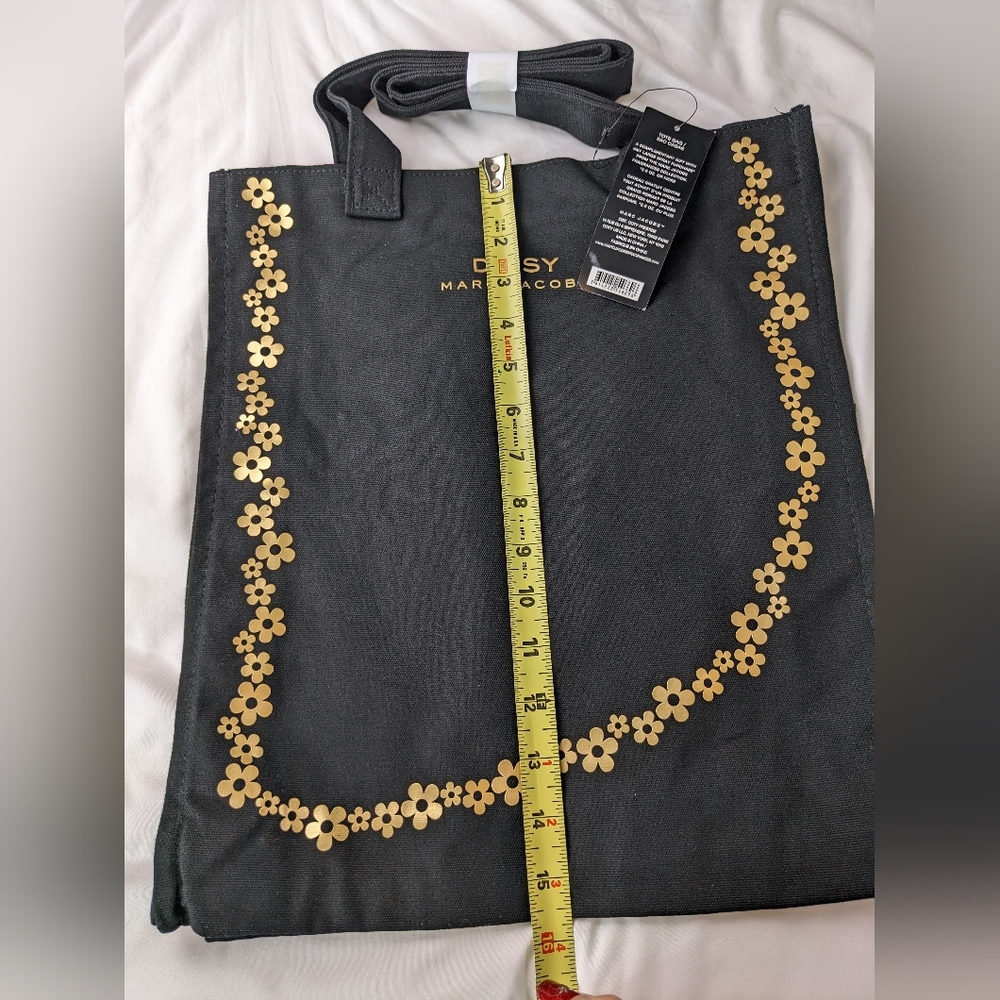 Marc Jacobs Daisy NWT canvas Floral tote bag black gold - Picture 11 of 12
